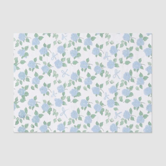 Papier Mousseline Hydrangea Bleu Tendance (Recto)