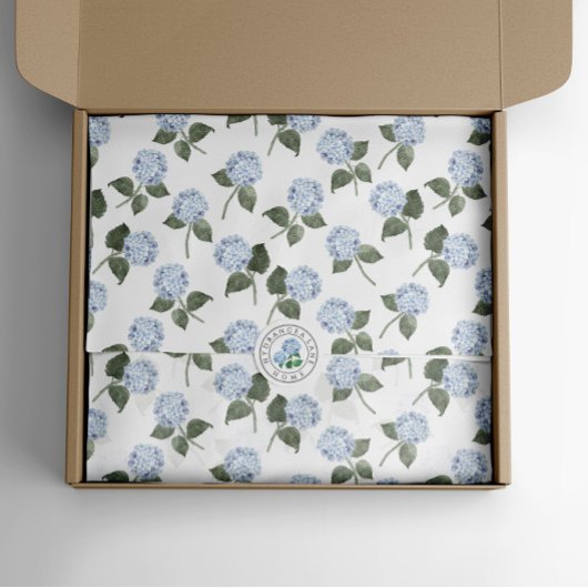 Papier Mousseline Hydrangea Bleue Fleurie