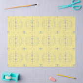 Papier Mousseline Hydrangea Block Motif jaune et bleu (Artisanat)