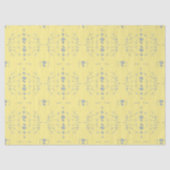 Papier Mousseline Hydrangea Block Motif jaune et bleu (Recto)