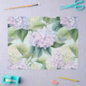 Papier Mousseline Hydrangea Blossoms Crème Lilac Blue Hues Floral (Artisanat)