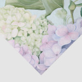 Papier Mousseline Hydrangea Blossoms Crème Lilac Blue Hues Floral (Détail)