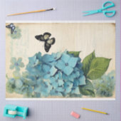 Papier Mousseline Hydrangea Blue dream ephemera (Artisanat)