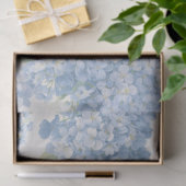 Papier Mousseline Hydrangea Floral Bleu Élégant (Cadeau)