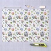 Papier Mousseline Hydrangea Floral Bleu et Rose (Artisanat)