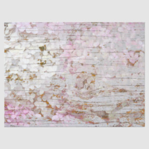 Papier Mousseline Hydrangea Floral Rose Blanc Gris Vintage Bois
