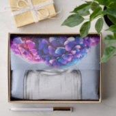 Papier Mousseline Hydrangea Florale Rose Bleu Violet Vibrant (Cadeau)