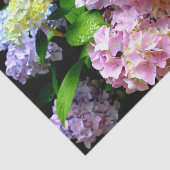 Papier Mousseline Hydrangea garden, rose, bleu, purple floral (Détail)