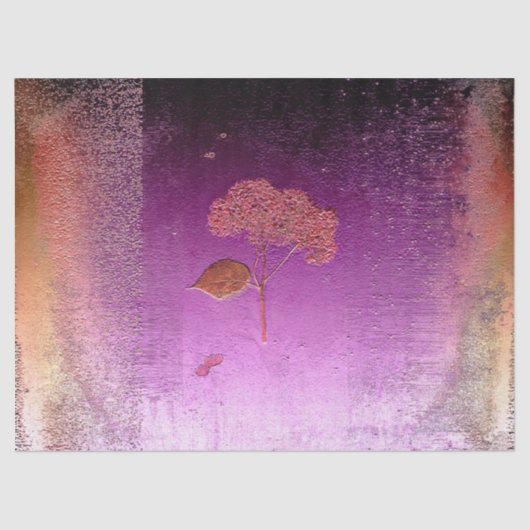 Papier Mousseline Hydrangea Purple Or Métallal Floral (Recto)