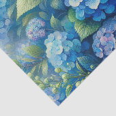 Papier Mousseline Hydrangée bleue vive et découpage Feuille (Détail)
