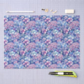 Papier Mousseline Hydrangée rose bleu florale en fleur (Artisanat)