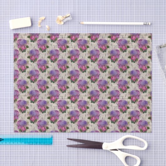 Papier Mousseline Hydrangée violette (Artisanat)