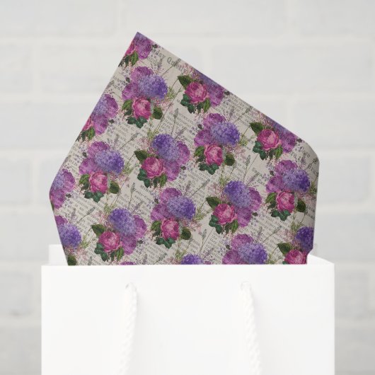 Papier Mousseline Hydrangée violette (Sac cadeau)