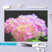 Papier Mousseline Hydrangées rose violet orange (Artisanat)