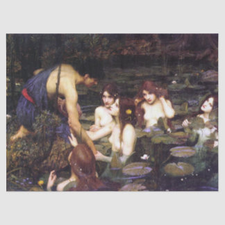 Papier Mousseline Hylas et les Nymphes, par J W Waterhouse Decoupage