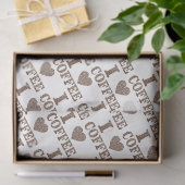 Papier Mousseline I Heart Coffee Papier Tissu (Cadeau)