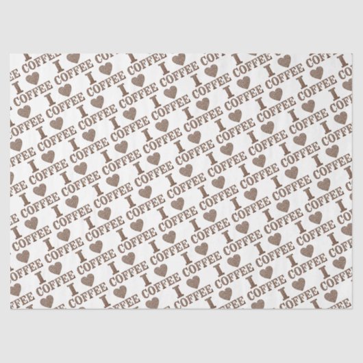 Papier Mousseline I Heart Coffee Papier Tissu (Recto)