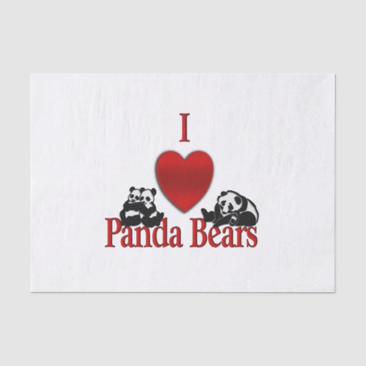 Papier Mousseline I Heart Panda Bears Fun (Recto)