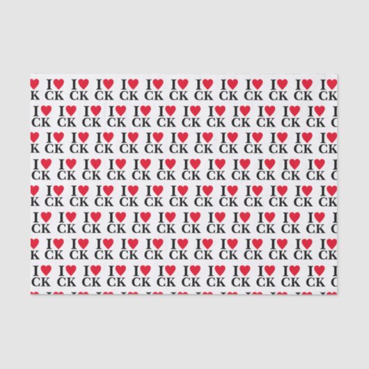 Papier Mousseline I Heart Your | Fun Custom monogram (Recto)