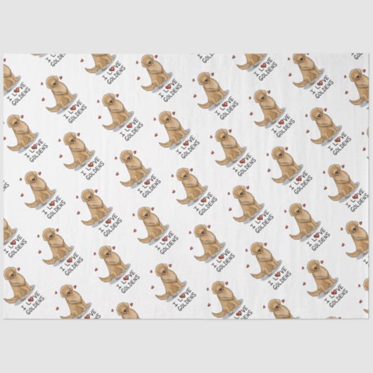 Papier Mousseline I Love Goldens - I Love Golden Retrievers (Recto)
