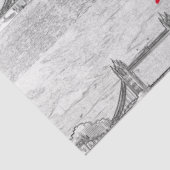 Papier Mousseline I Love London Red Text Tower Bridge Découpage (Détail)