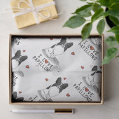 Papier Mousseline I Love Papillons (blanc & noir) Coeurs Chiens mign (Cadeau)