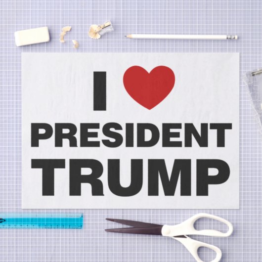 Papier Mousseline I Love Président Trump Heart (Artisanat)