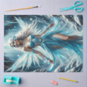 Papier Mousseline Ice Crystal Fairy Decoupage Paper – Winter Fairy  (Artisanat)