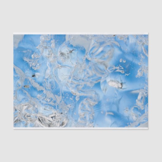 Papier Mousseline Iceberg bleu Cool (Recto)