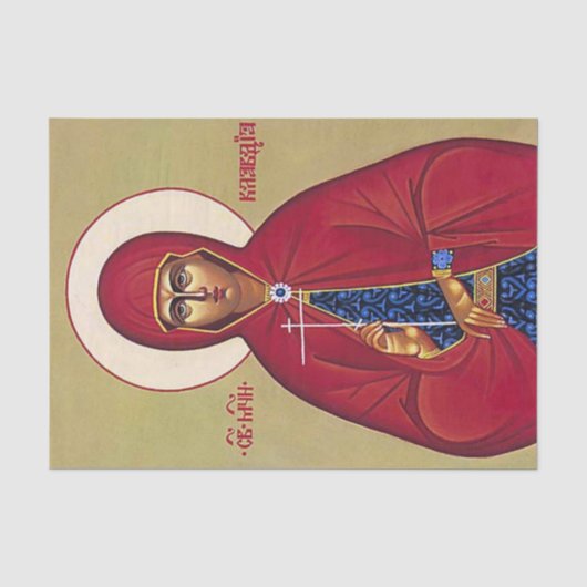 Papier Mousseline Icône chrétienne orthodoxe de St. Claudia (Recto)