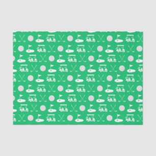 Papier Mousseline Icônes de golf vert et blanc