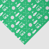 Papier Mousseline Icônes de golf vert et blanc (Détail)