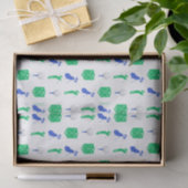 Papier Mousseline Icônes de golf vertes et bleues (Cadeau)