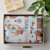 Papier Mousseline Icônes de voyage France Design (Cadeau)