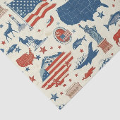 Papier Mousseline Icônes patriotiques - Statue de la Liberté, Drapea (Détail)