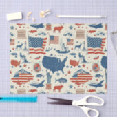 Papier Mousseline Icônes patriotiques - Statue de la Liberté, Drapea (Artisanat)