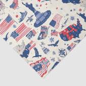 Papier Mousseline Icônes patriotiques - Statue de la Liberté, Drapea (Détail)