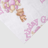 Papier Mousseline Idée de fille Ours d'anniversaire (Détail)