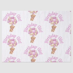Papier Mousseline Idée de fille Ours d'anniversaire