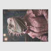 Papier Mousseline Iguana Aristocratique en rose -Découpage (Recto)