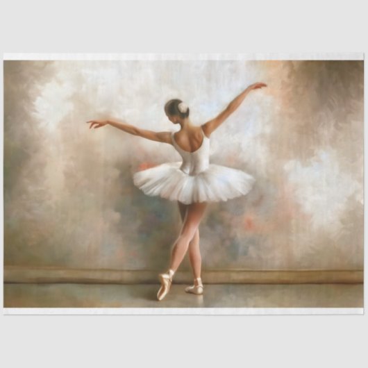 Papier Mousseline Iivoire Impressionniste Danser Ballerina Découpage (Recto)