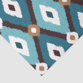 Papier Mousseline Ikat Motif Découpage Turquoise et Brown (Détail)