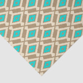Papier Mousseline Ikat Motif - Turquoise, Taupe et Beige (Détail)