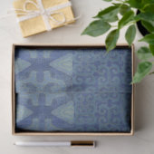 Papier Mousseline IKAT Tribal Motif Navy Turquoise Blue Decoupage (Cadeau)