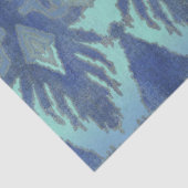 Papier Mousseline IKAT Tribal Motif Navy Turquoise Blue Decoupage (Détail)