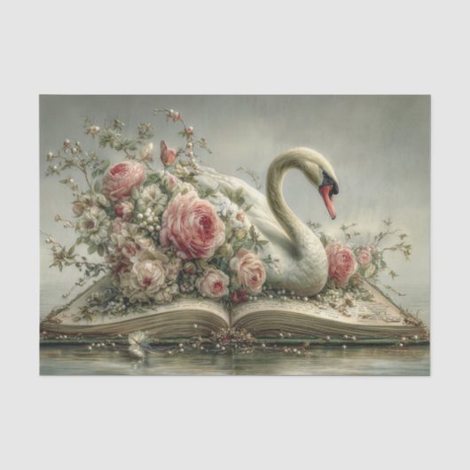 Papier Mousseline Il était une fois Cygne (Recto)