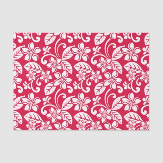 PAPIER MOUSSELINE ÎLE PLUMERIA (ROUGE) (Recto)