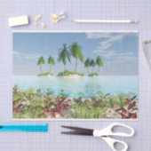 Papier Mousseline îles tropicales de palmier de la plage 3D (Artisanat)