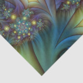Papier Mousseline Illuminé Abstrait bleu brillant violet Fractal Art (Détail)
