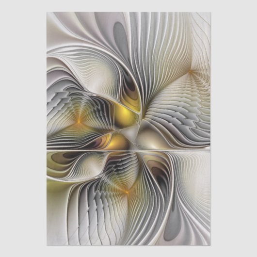 Papier Mousseline Illusion d'optique abstrait 3D fractal avec profon (Recto)